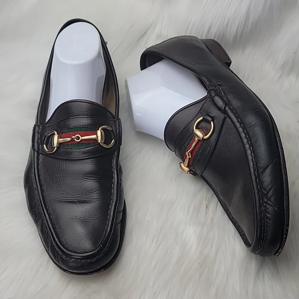 Gucci | Shoes | Gucci Vtg Brown Leather Horse Bit Classic  display picture 2